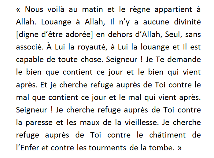 Invocation (doua) contre tout mal se réfugier auprès d